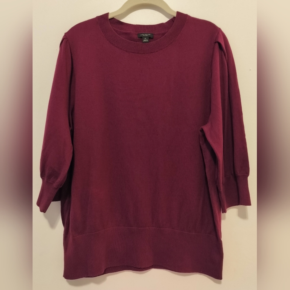 NWT Ann Taylor Woman's Rich Burgundy Sweater XL